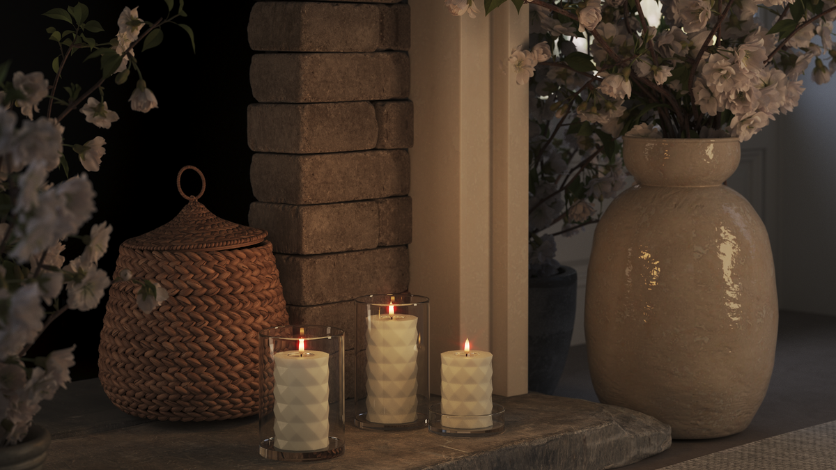 LED Square Met levensecht LED vlam
