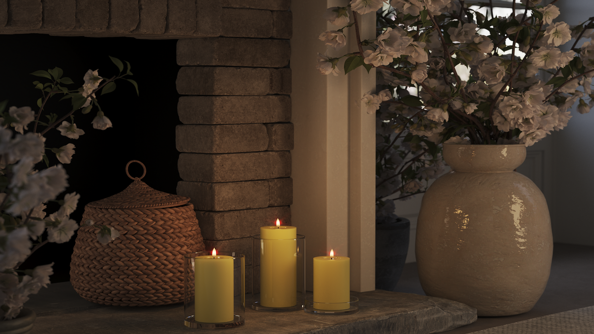 LED de vida real Vela pilar Com design wetlook ™