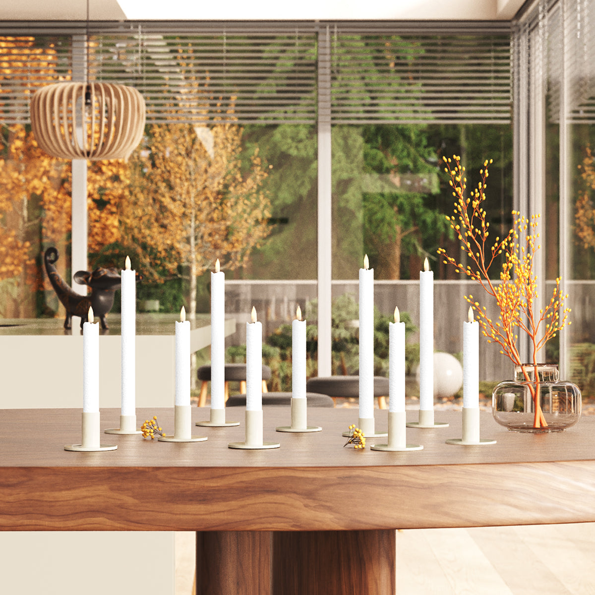 Romantiek LED Dinerkaars pakket - Wit - 6 stuks 15cm | 4 stuks 24 cm