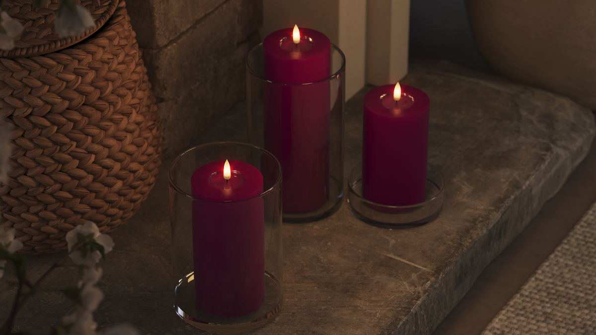 LED Blokker lys med naturtro LED flamme