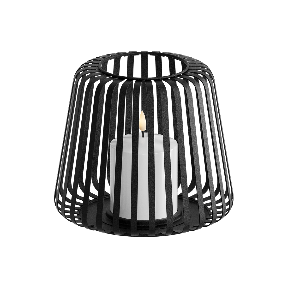 Lanterna LED Ø 20 x 17 cm Preto