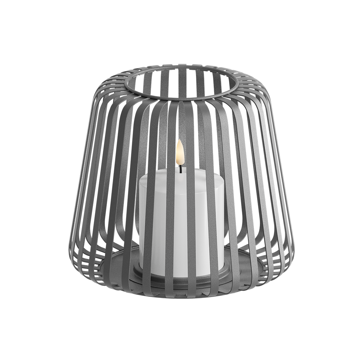 LED lucerna Ø 20 x 17 cm Šedá