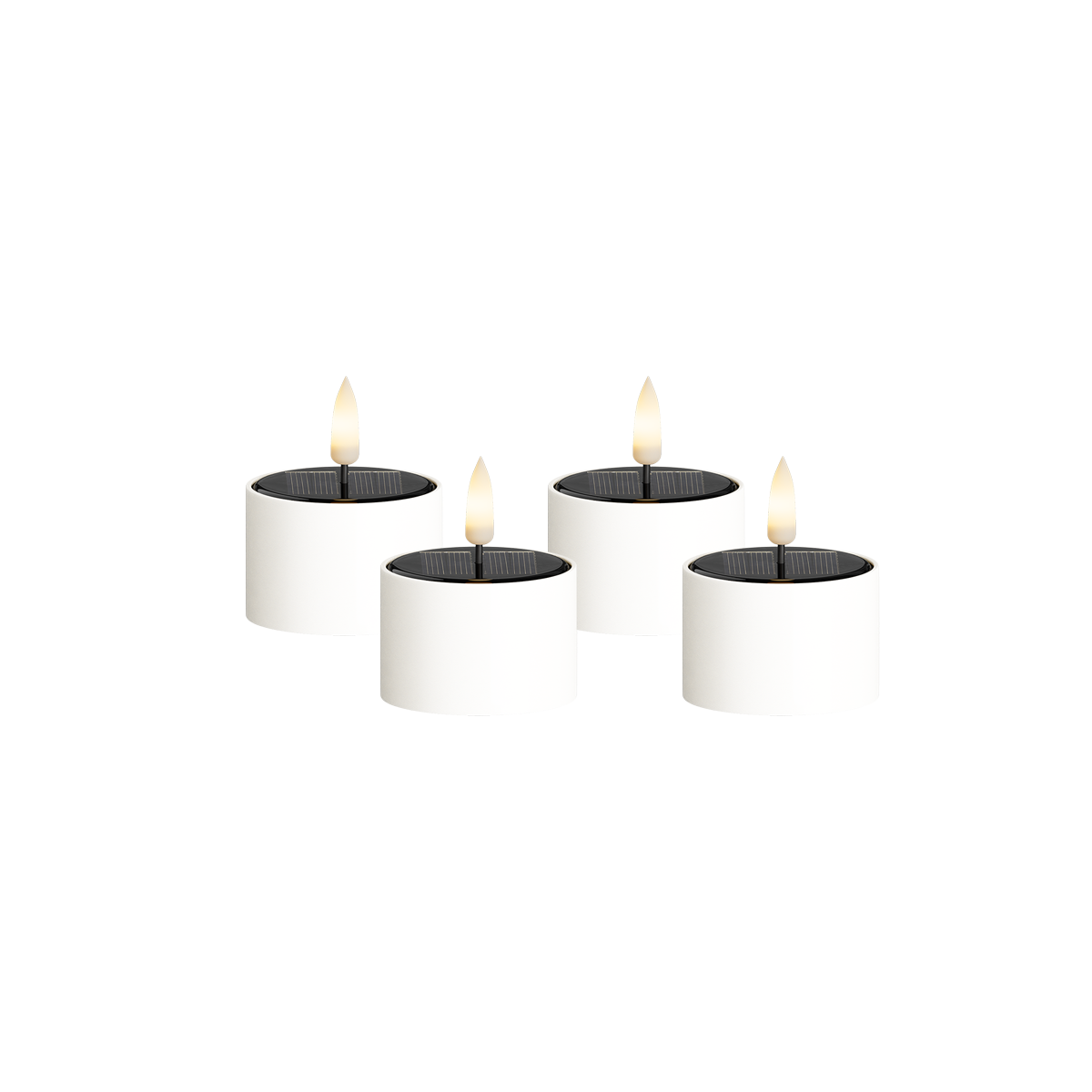 Päikesepatarei LED Teeküünal 4 tk, Ø 5,3 x 3,5 cm Valge