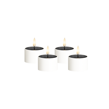 Päikesepatarei LED Teeküünal 4 tk, Ø 5,3 x 3,5 cm Valge