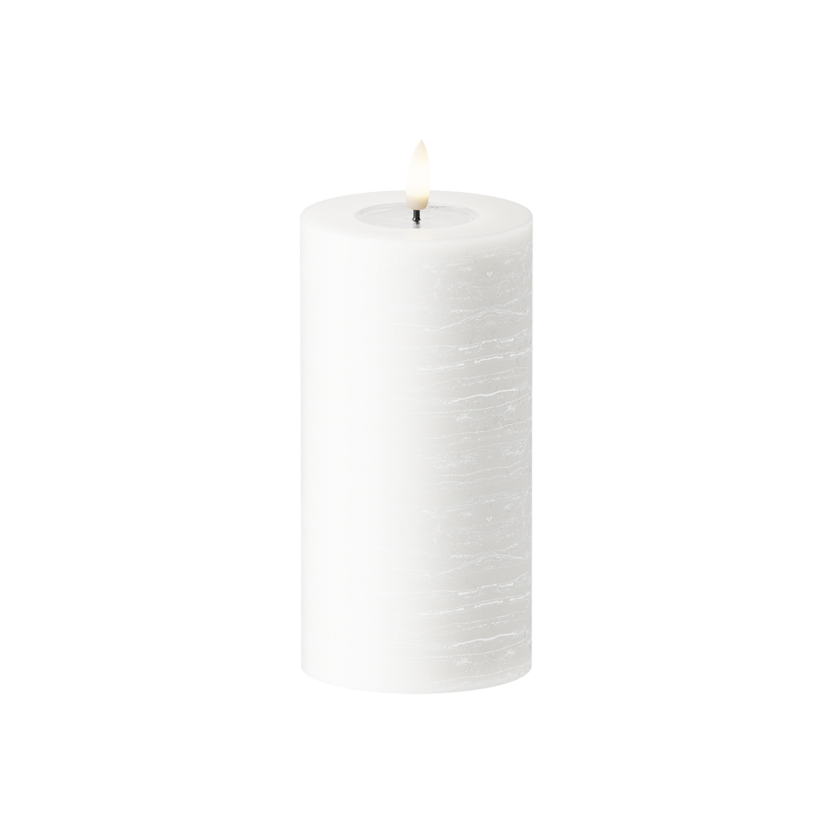 LEDs Vela pilar WetLook Ø 7,5 x 15 cm Branco