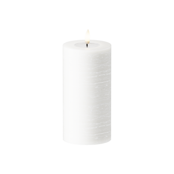 LEDs Vela pilar WetLook Ø 7,5 x 15 cm Branco