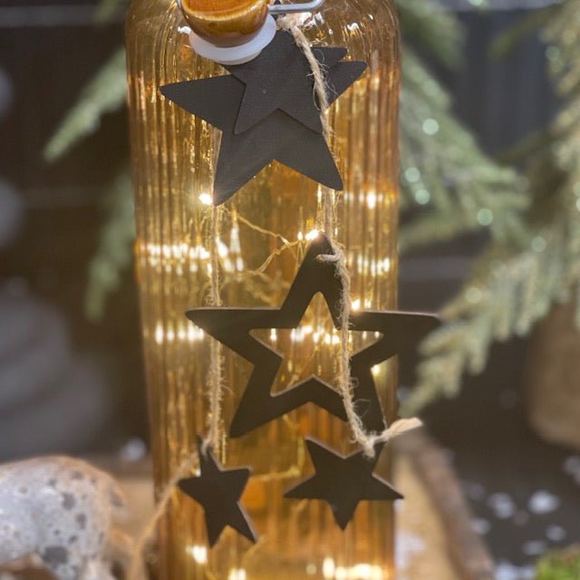 Decoratieve string met sterren 1m"Zwart" Deluxe Homeart 1