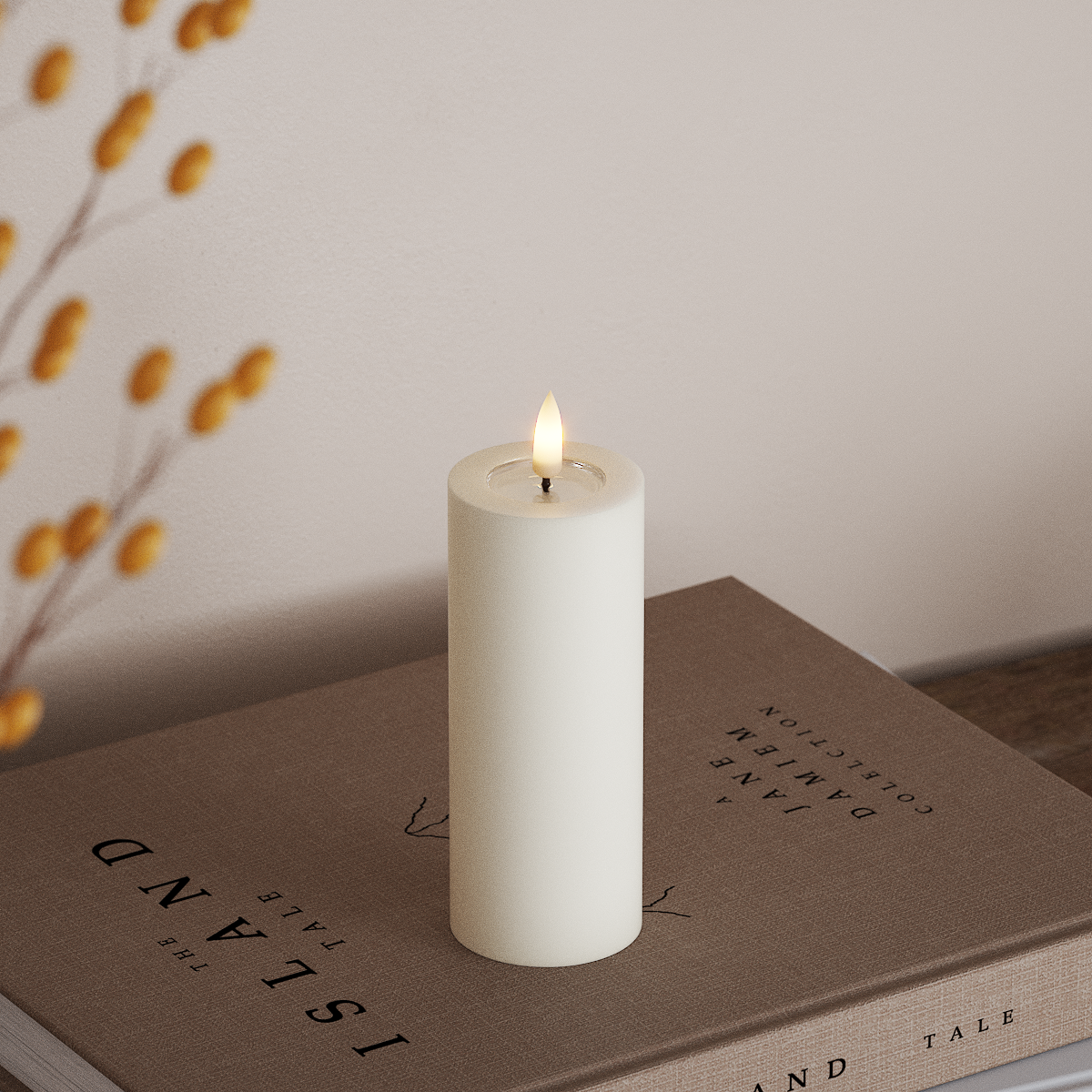 Deluxe Homeart LED Blockljus Ø 5 x 12,5 cm Vit LED Blockljus 3