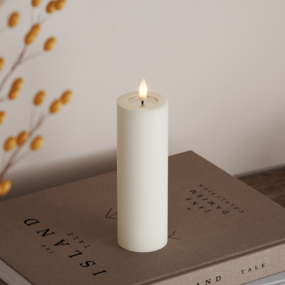 Deluxe Homeart LED Stompkaarsen Ø 5 x 15 cm Wit LED Stompkaarsen 4