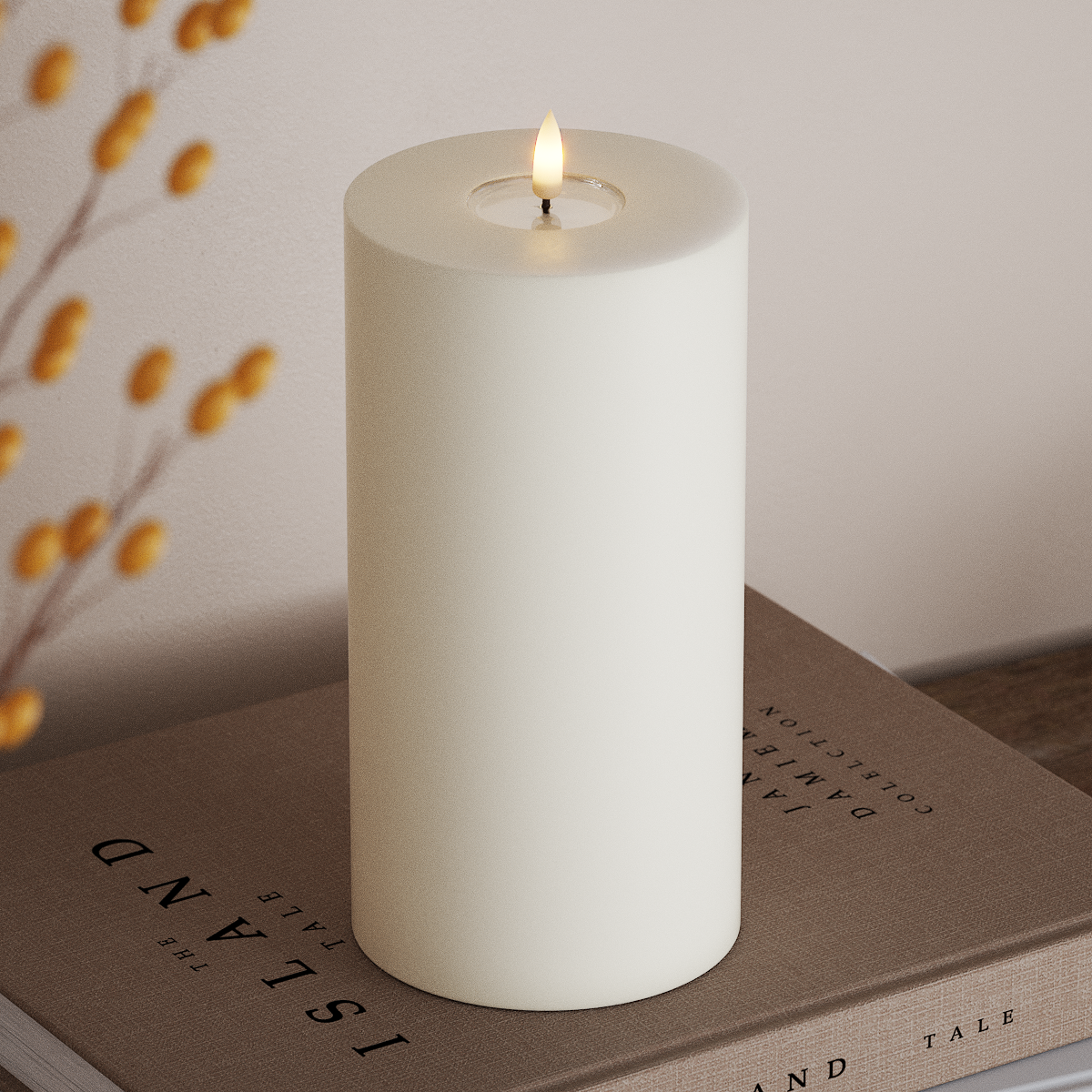 Deluxe Homeart LED Blockljus Ø 10 x 20 cm Vit LED Blockljus 3