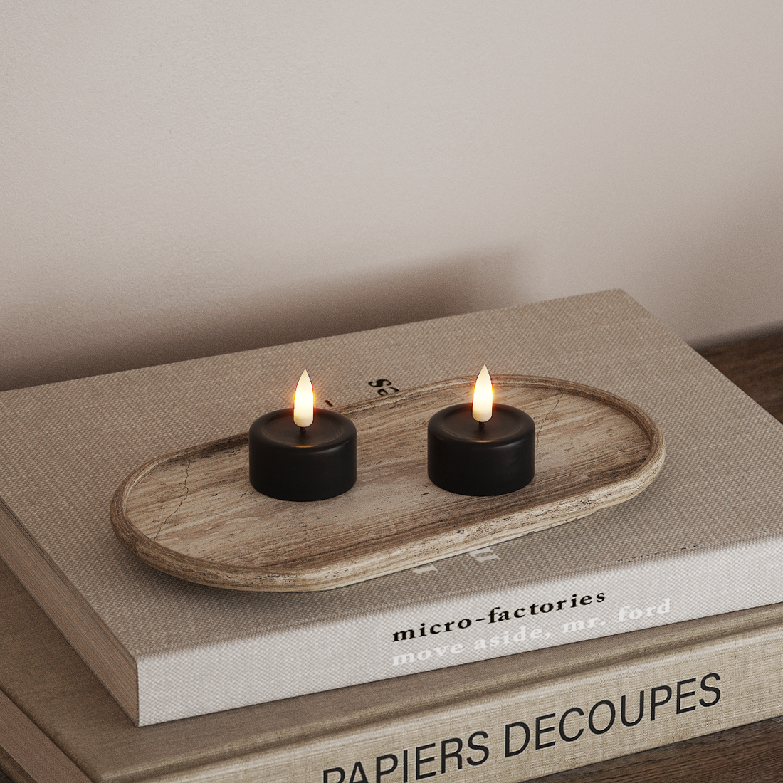 Deluxe Homeart LED Waxinelichtjes 2 stuks Zwart LED Waxinelichtjes 4