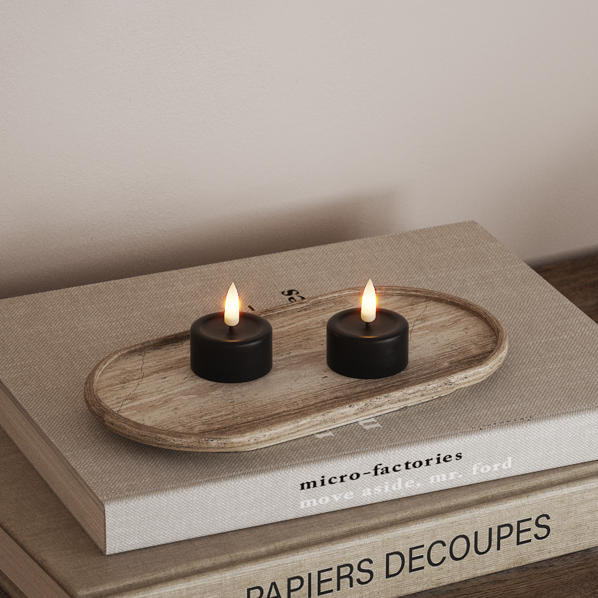 Deluxe Homeart LED Waxinelichtjes 2 stuks Zwart LED Waxinelichtjes 3