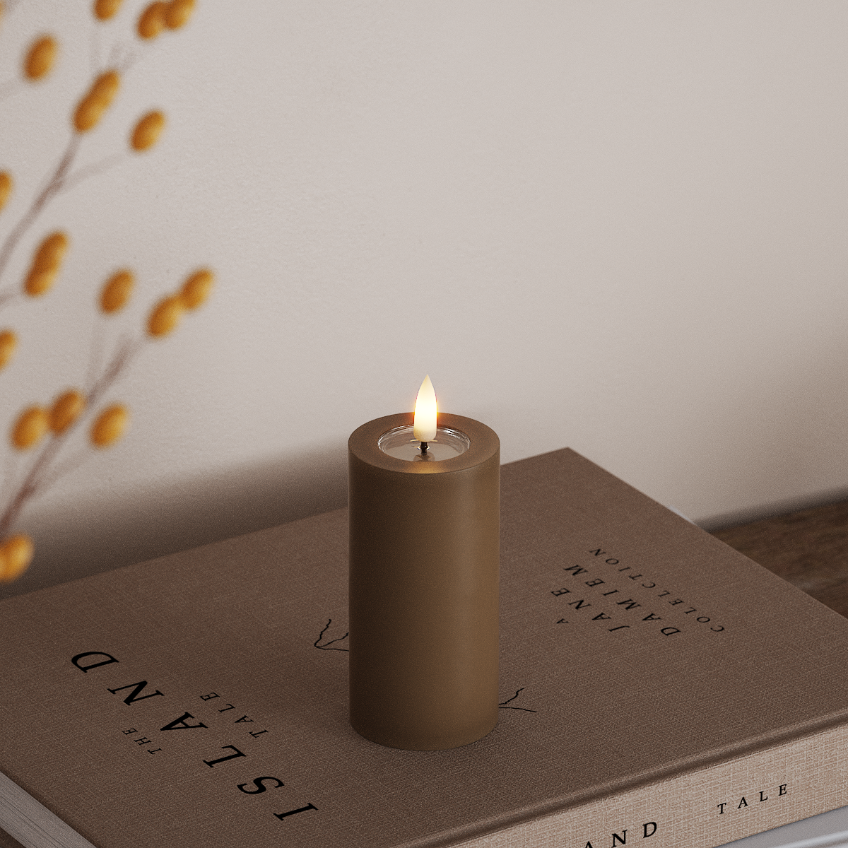 Deluxe Homeart LED Stompkaarsen Ø 5 x 10 cm Caramel LED Stompkaarsen 3