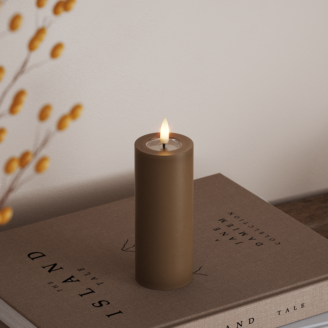 Deluxe Homeart LED Stompkaarsen Ø 5 x 12,5 cm Caramel LED Stompkaarsen 4