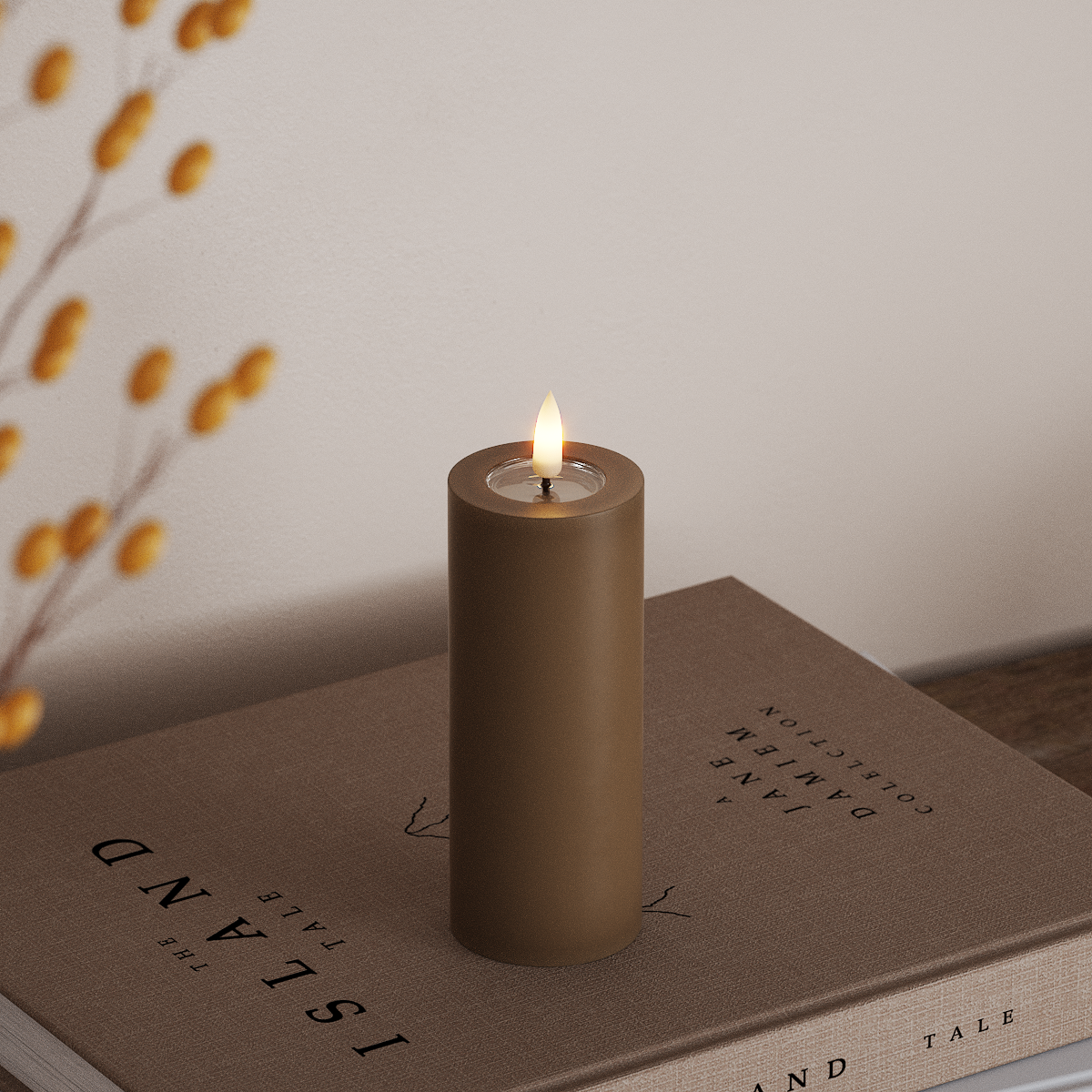 Deluxe Homeart LED Stompkaarsen Ø 5 x 12,5 cm Caramel LED Stompkaarsen 3