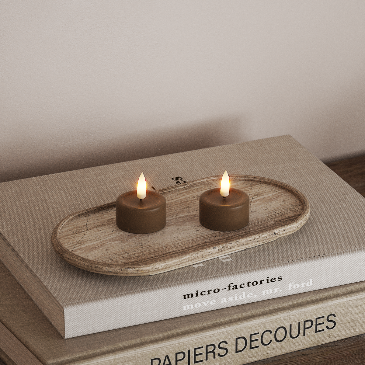 Deluxe Homeart LED Waxinelichtjes 2 stuks Caramel LED Waxinelichtjes 3