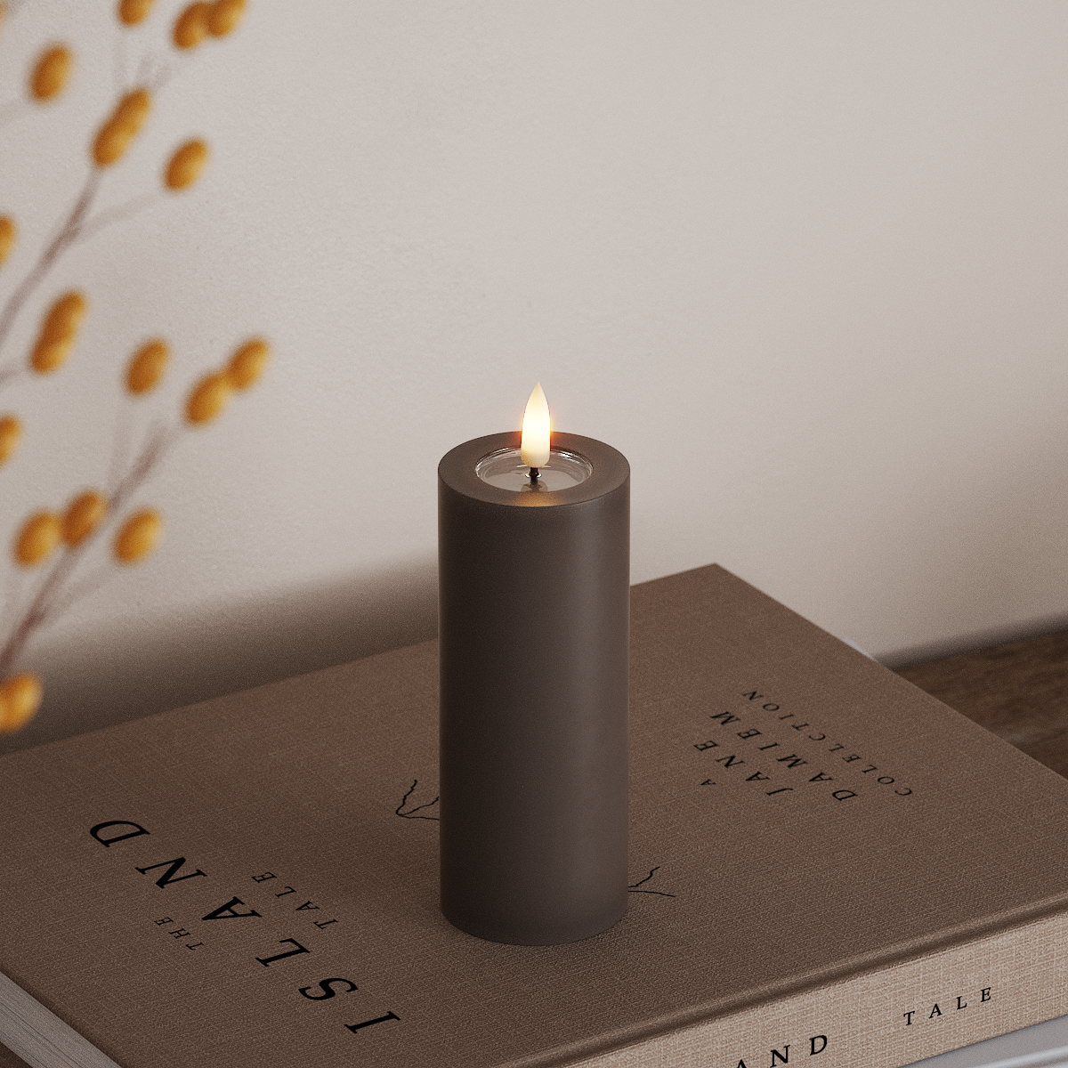 Deluxe Homeart LED Stompkaarsen Ø 5 x 12,5 cm Mokka LED Stompkaarsen 3