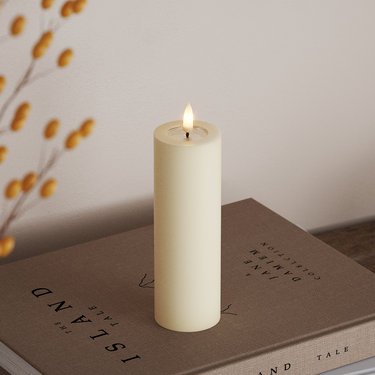 Deluxe Homeart LED Stompkaarsen Ø 5 x 15 cm Cream LED Stompkaarsen 3