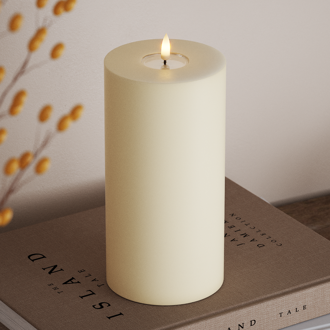 Deluxe Homeart LED Stompkaarsen Ø 10 x 20cm Cream LED Stompkaarsen 4