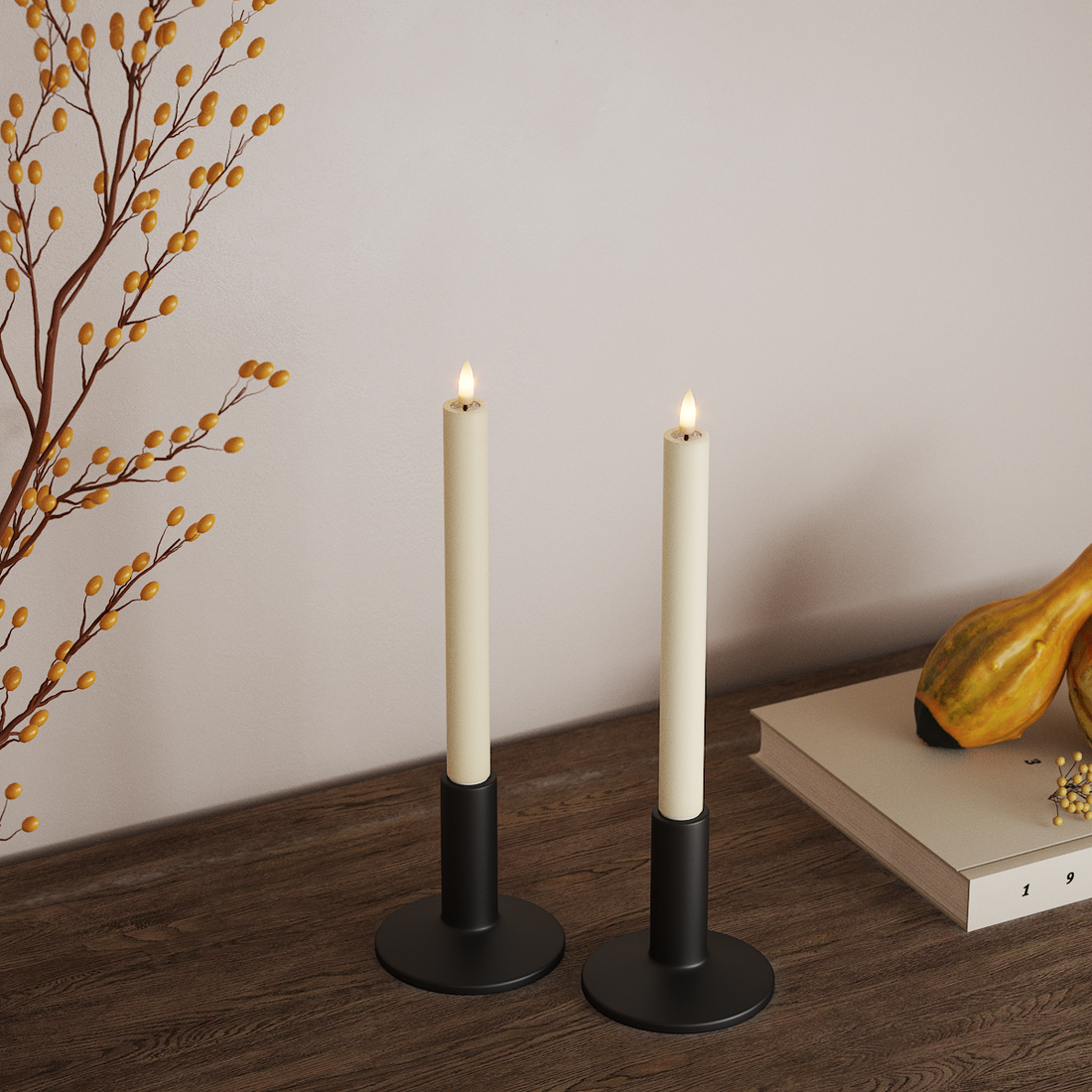 Deluxe Homeart LED Dinerkaars 2 stuks, Ø 2 x 24 cm Cream LED Dinerkaars 4