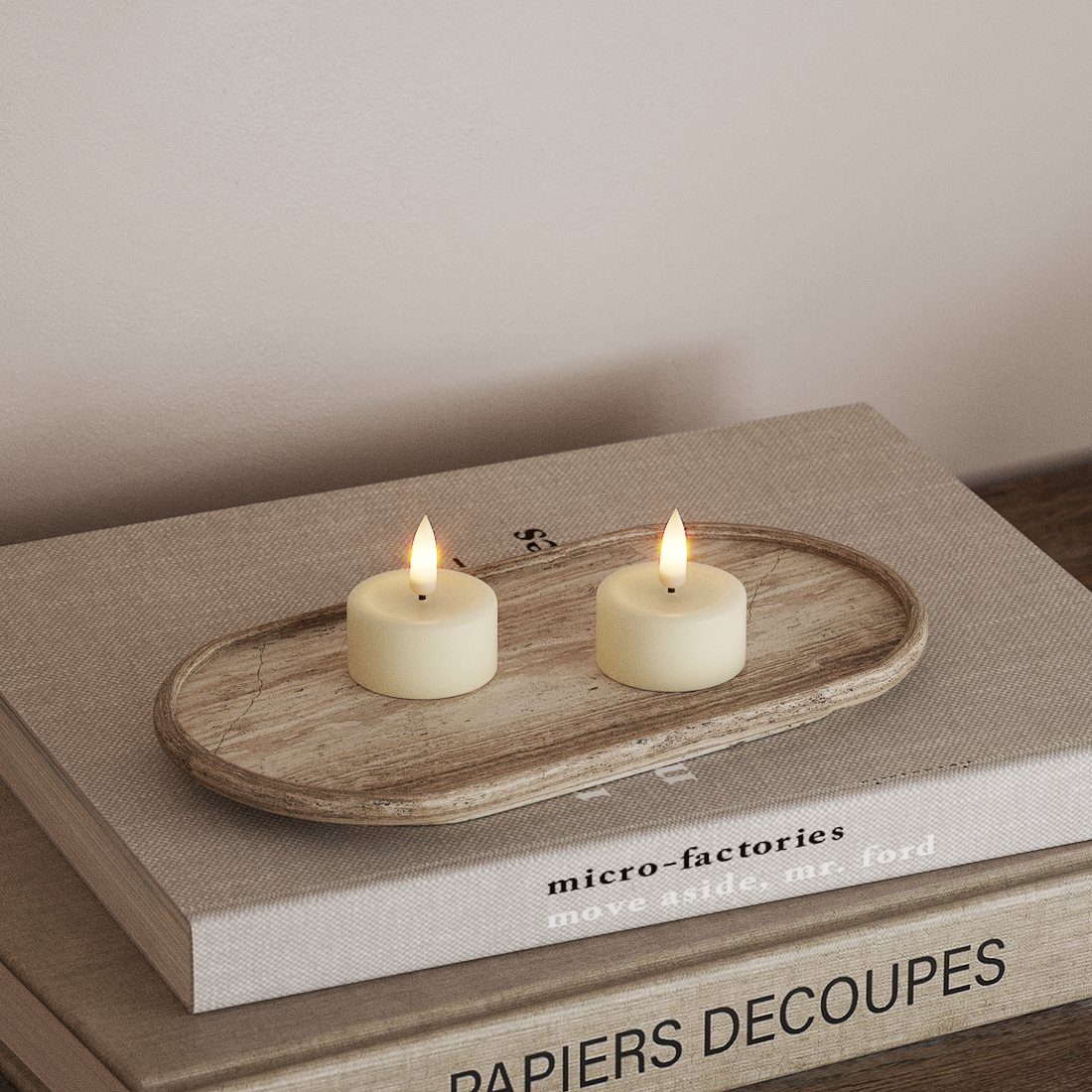 Deluxe Homeart LED Waxinelichtjes 2 stuks Cream LED Waxinelichtjes 4