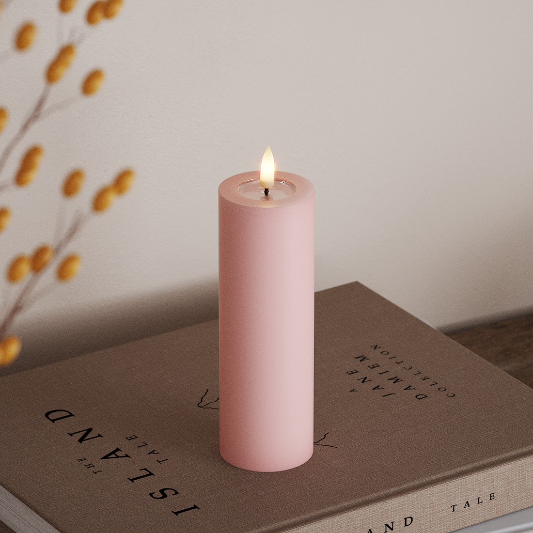 Deluxe Homeart LED Stompkaarsen Ø 5 x 15 cm Lichtroze LED Stompkaarsen 4