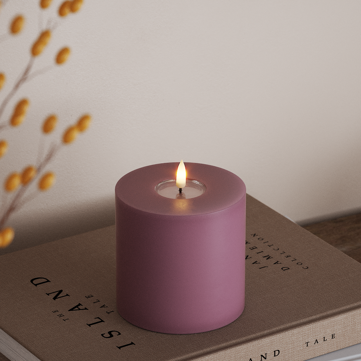 Deluxe Homeart LED Stompkaarsen Ø 10 x 10 cm Lichtpaars LED Stompkaarsen 3