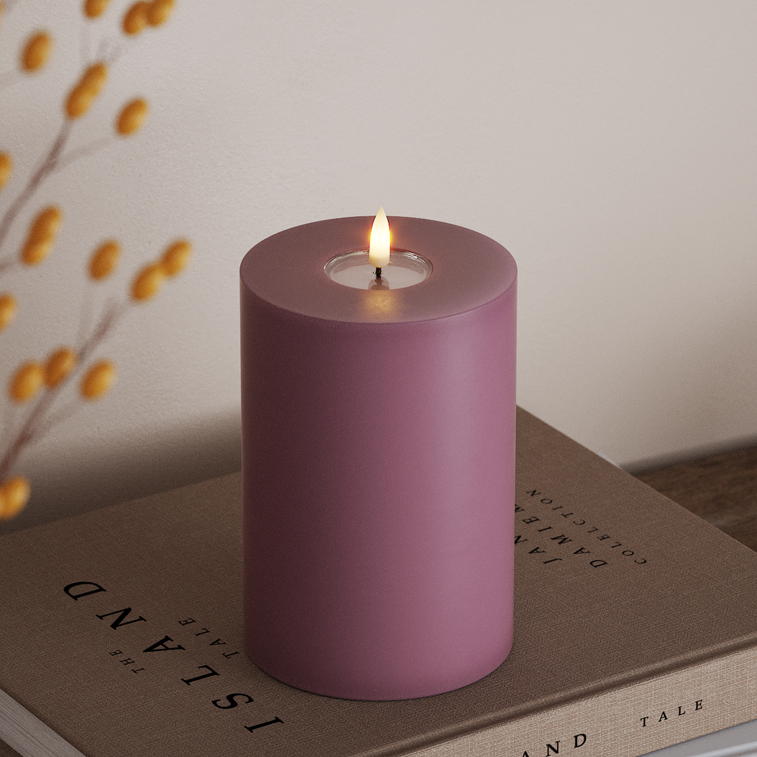 Deluxe Homeart LED Stompkaarsen Ø 10 x 15cm Lichtpaars LED Stompkaarsen 4