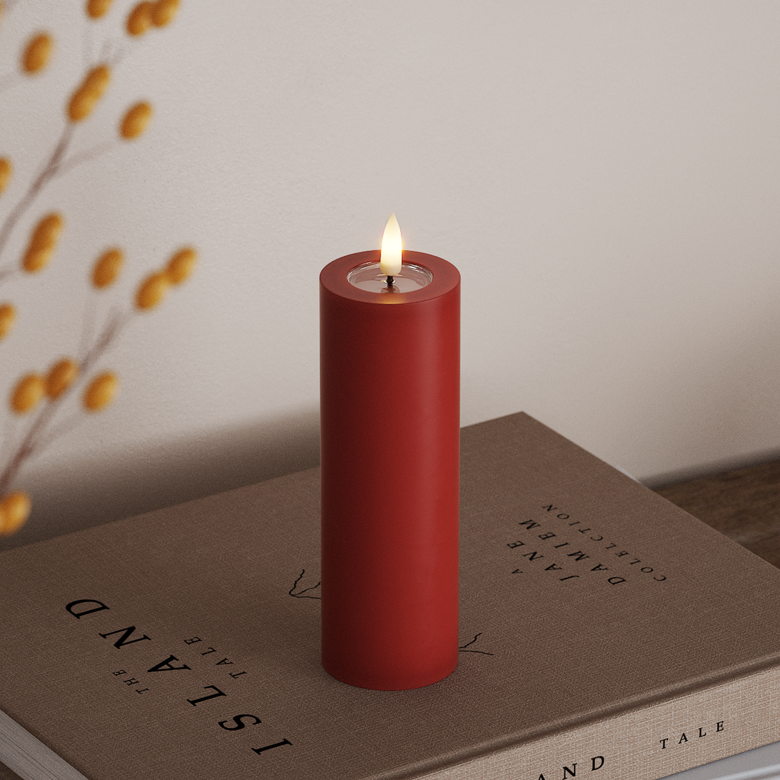 Deluxe Homeart LED Stompkaarsen Ø 5 x 15 cm Rood LED Stompkaarsen 4