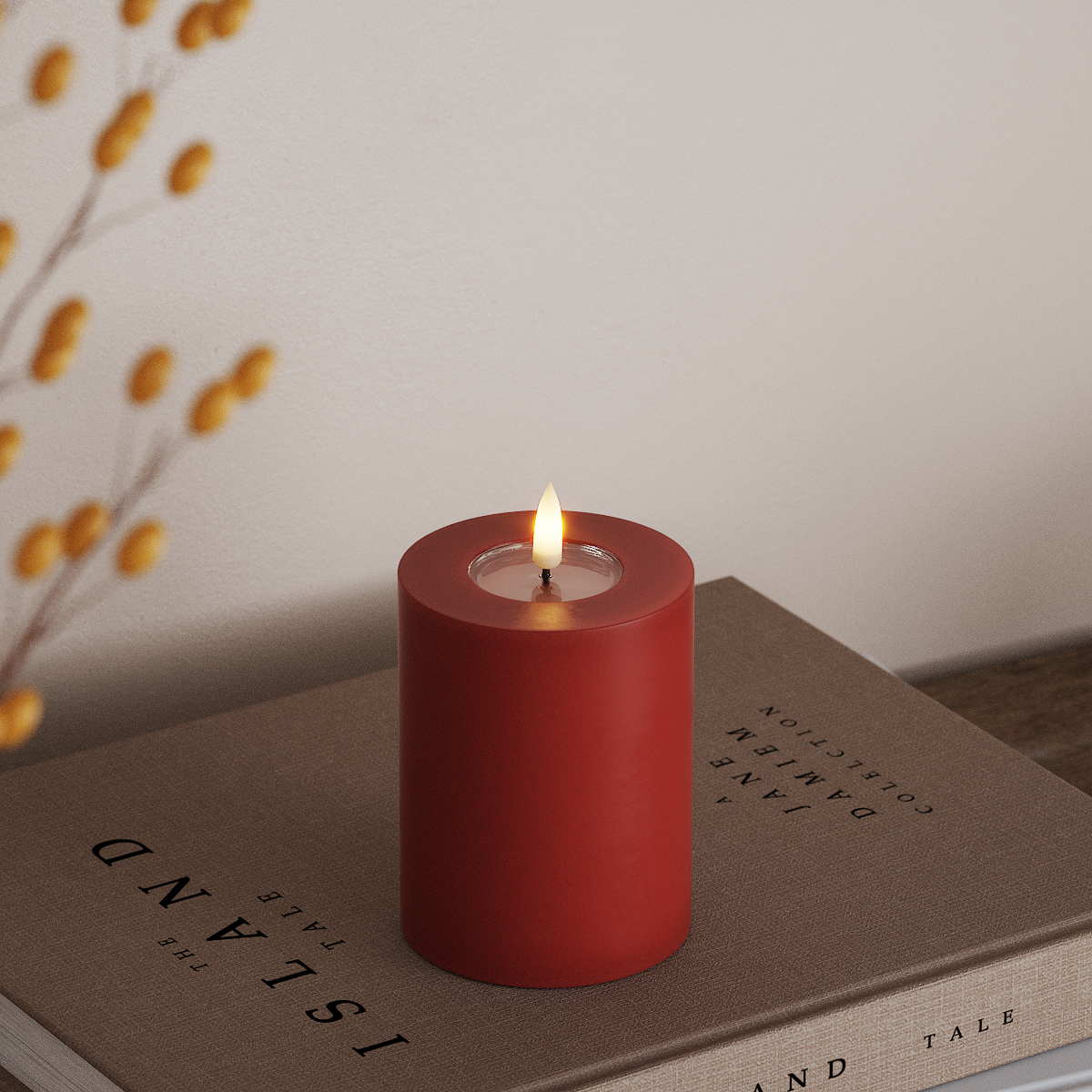 Deluxe Homeart LED Stompkaarsen Ø 7,5 x 10 cm Rood LED Stompkaarsen 3