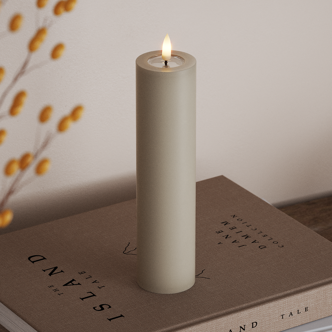 Deluxe Homeart LED Stompkaarsen Ø5 x 20 cm Zand LED Stompkaarsen 4