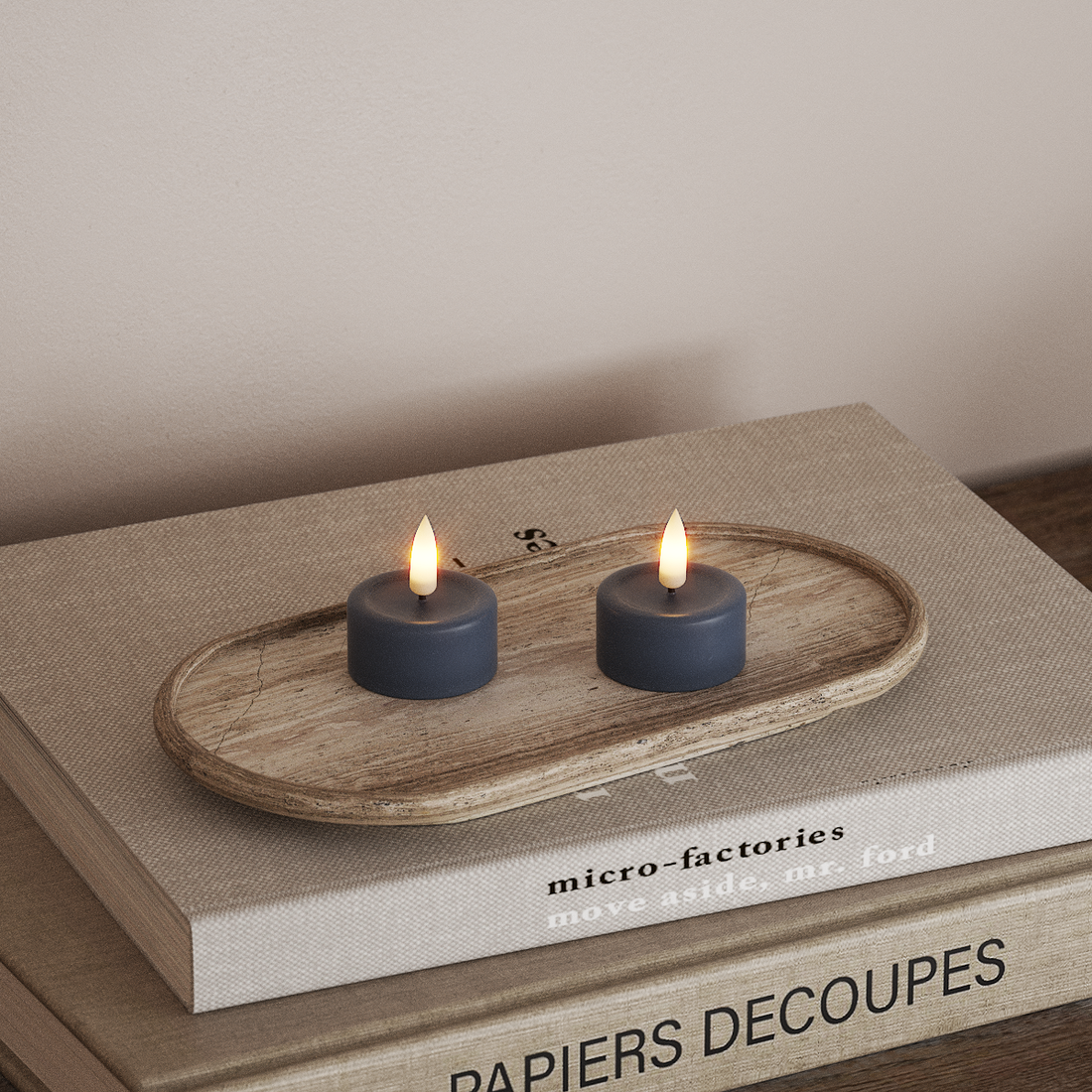 Deluxe Homeart LED Waxinelichtjes 2 stuks Ijsblauw LED Waxinelichtjes 4