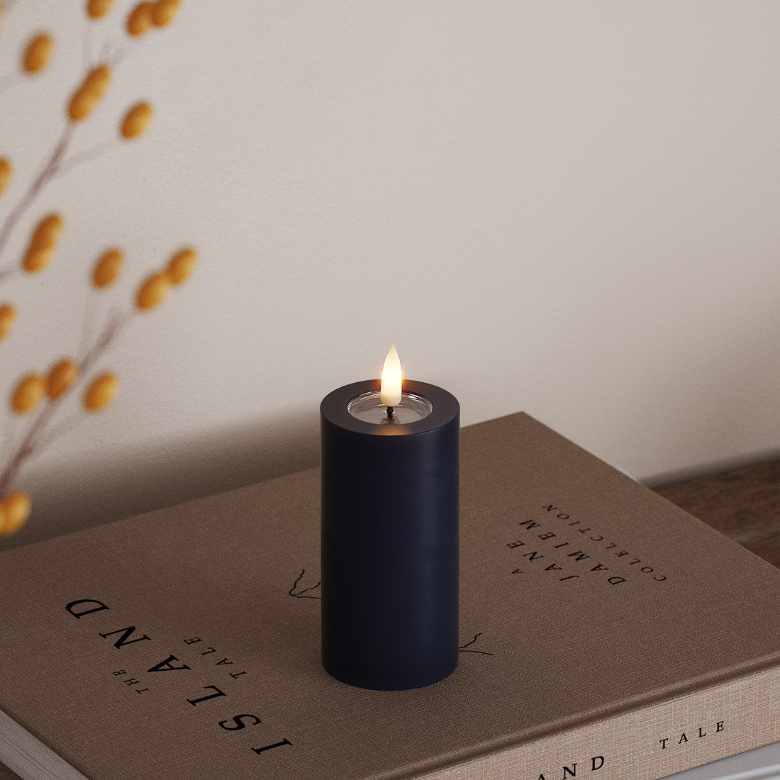 Deluxe Homeart LED Stompkaarsen Ø 5 x 10 cm Koningsblauw LED Stompkaarsen 4