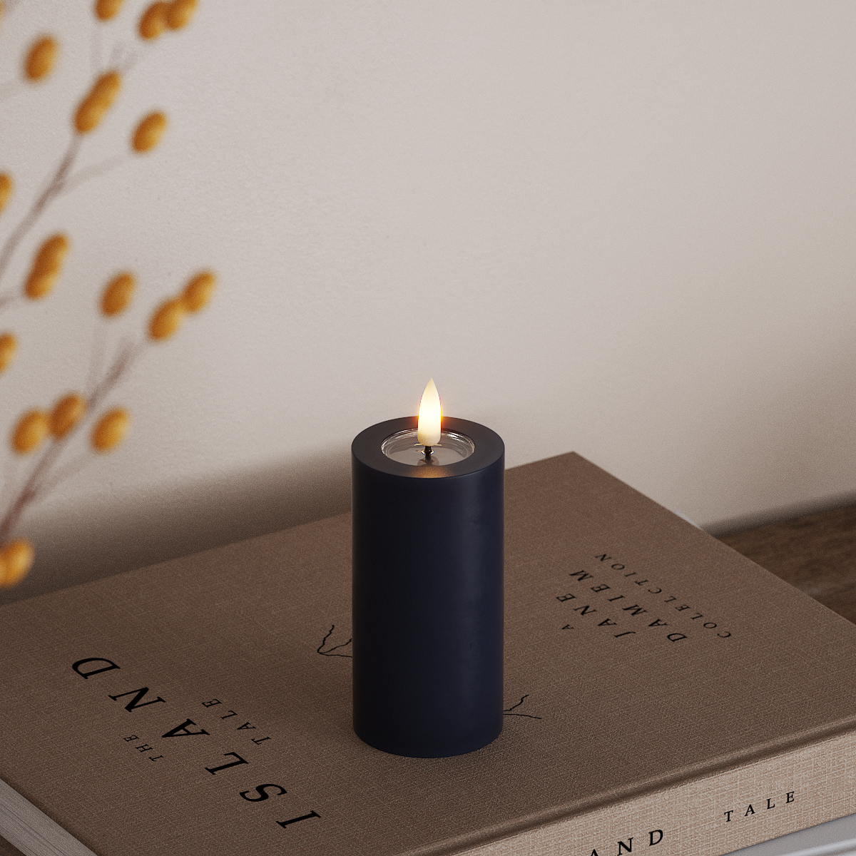 Deluxe Homeart LED Stompkaarsen Ø 5 x 10 cm Koningsblauw LED Stompkaarsen 3