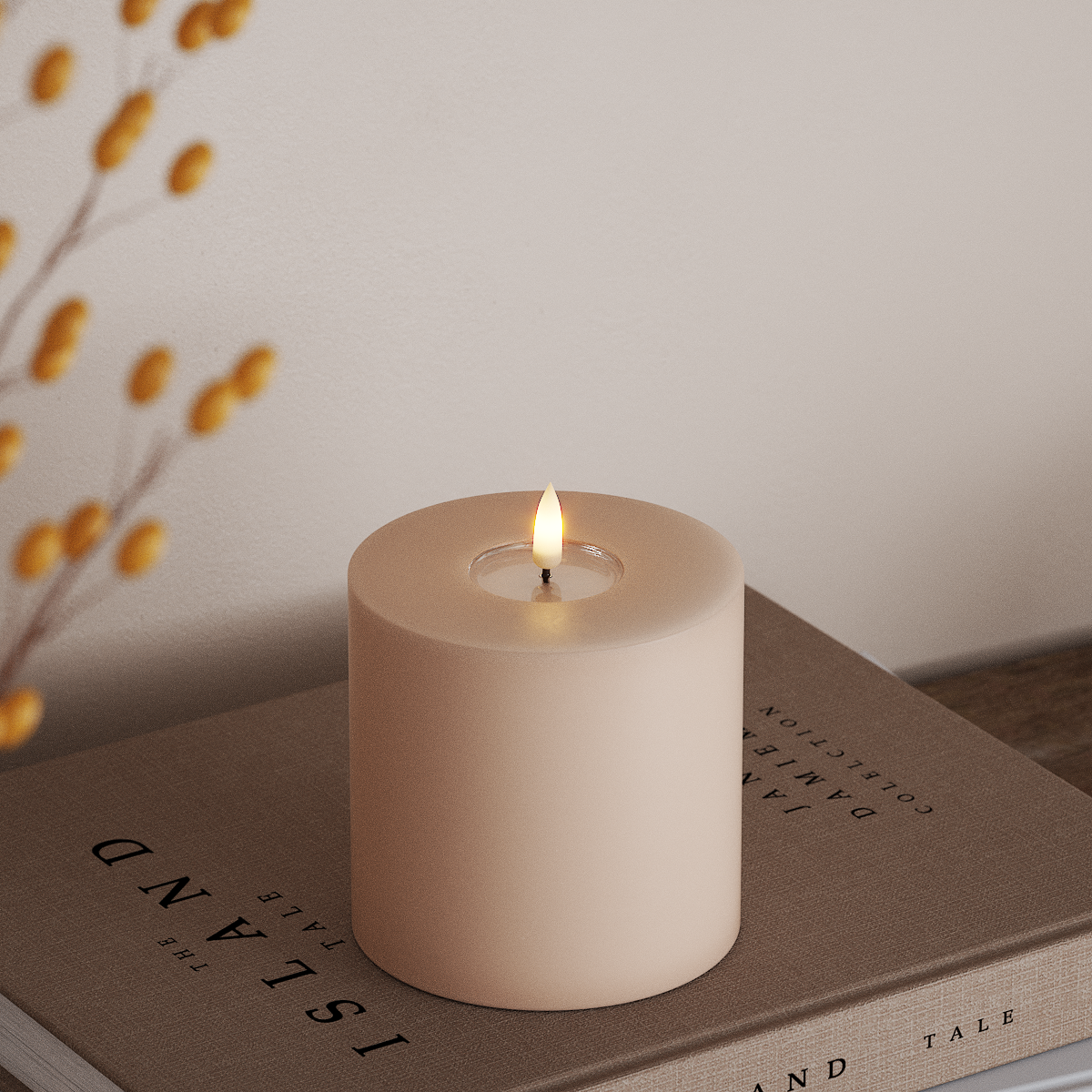 Deluxe Homeart LED Stompkaarsen Ø 10 x 10 cm Roze LED Stompkaarsen 3