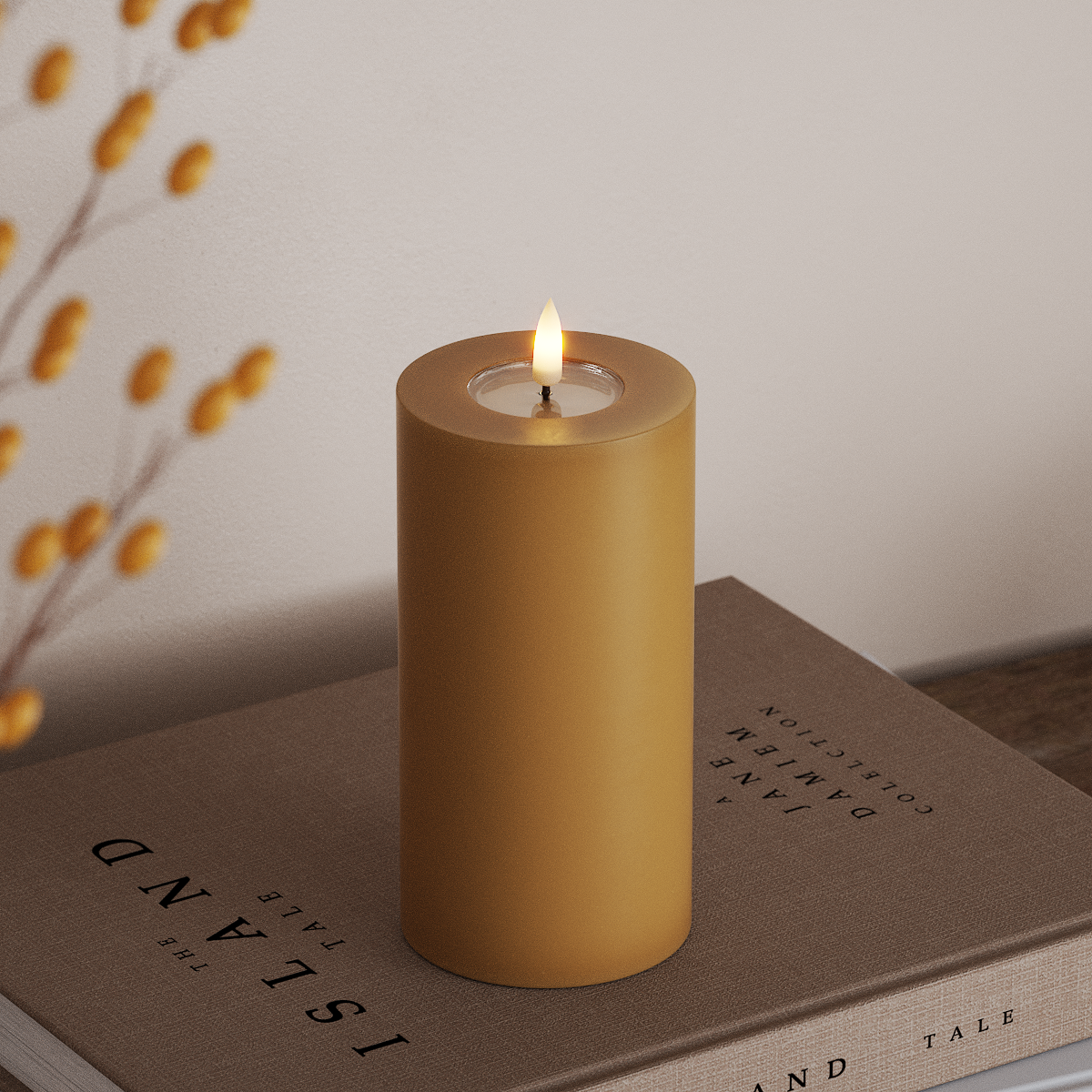 Deluxe Homeart LED Bloklys Ø 7,5 x 15 cm Karry LED bloklys 3