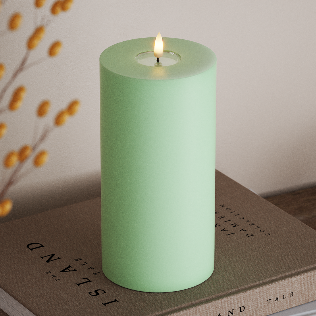 Deluxe Homeart LED Stompkaarsen Ø 10 x 20cm Munt LED Stompkaarsen 4