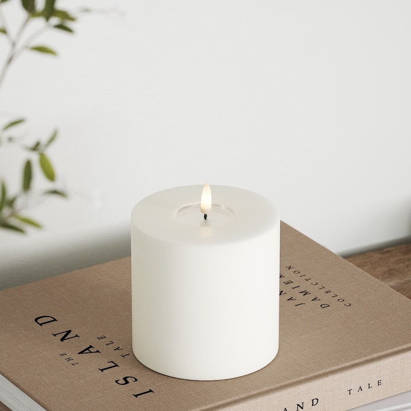 Deluxe Homeart LED Stompkaarsen Ø 10 x 10 cm Wit