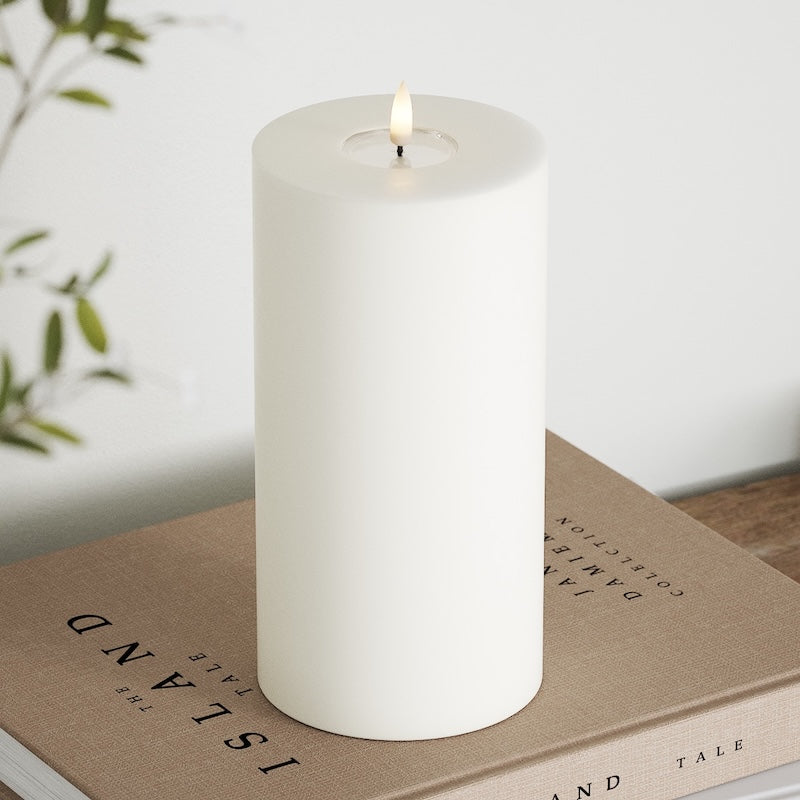 Deluxe Homeart LED Blockljus Ø 10 x 20 cm Vit