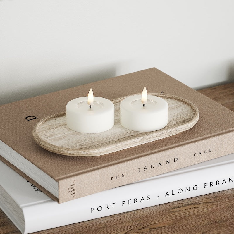 Deluxe Homeart LED Jumbo Fyrfadslys 2 stk. (Store) Hvid