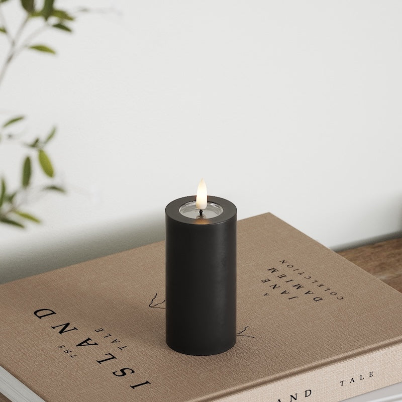 Deluxe Homeart LED Stompkaarsen Ø 5 x 10 cm Zwart