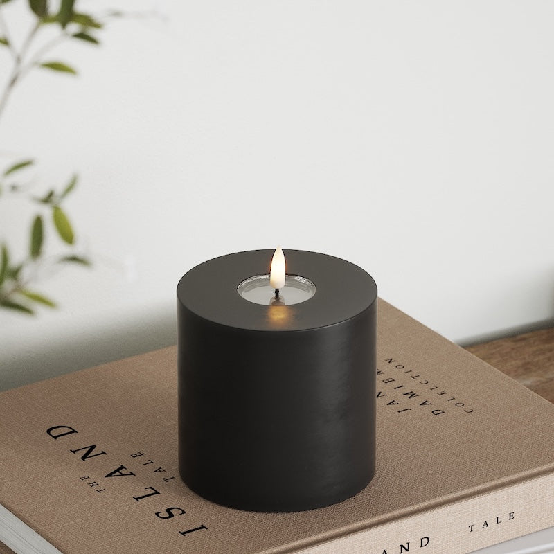 Deluxe Homeart LED Stompkaarsen Ø 10 x 10 cm Zwart