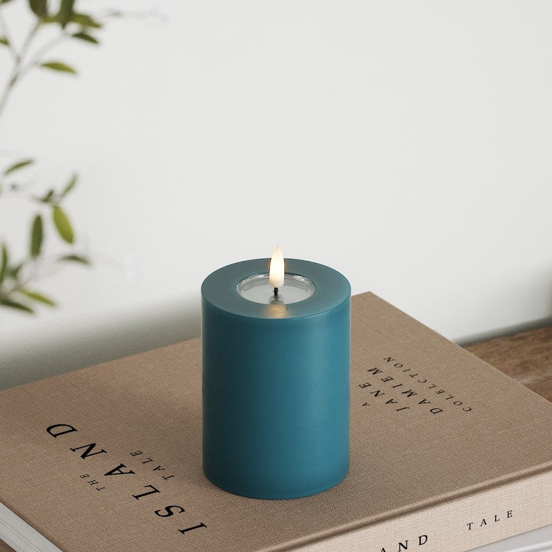 Deluxe Homeart LED Stompkaarsen Ø 7,5 x 10 cm Petrol