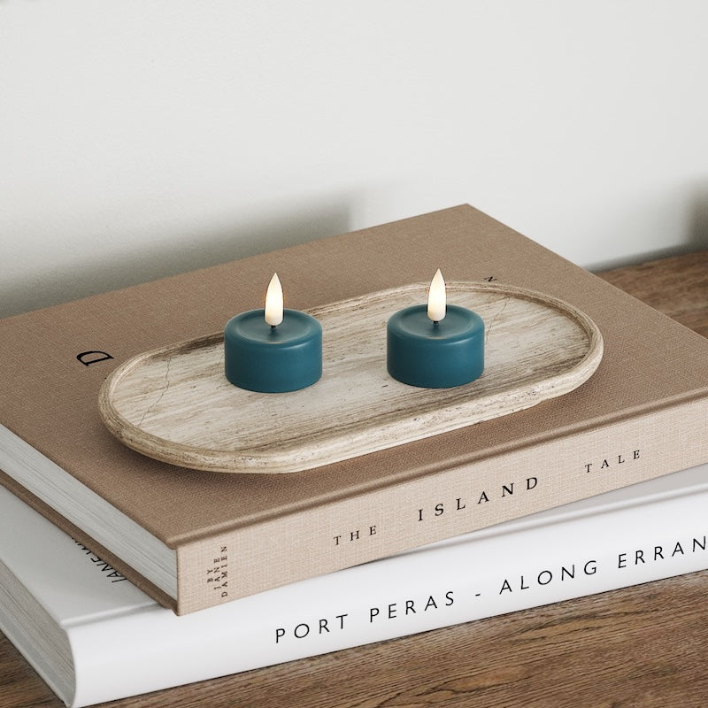 Deluxe Homeart LED Värmeljus 2 stycken Petroleum