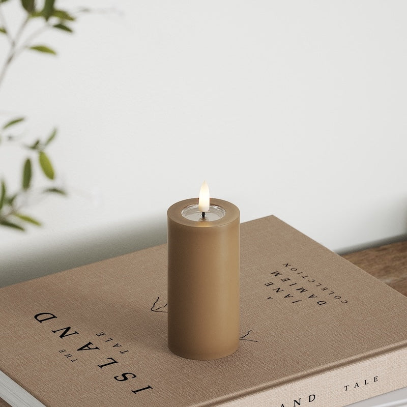 Deluxe Homeart LED Stompkaarsen Ø 5 x 10 cm Caramel