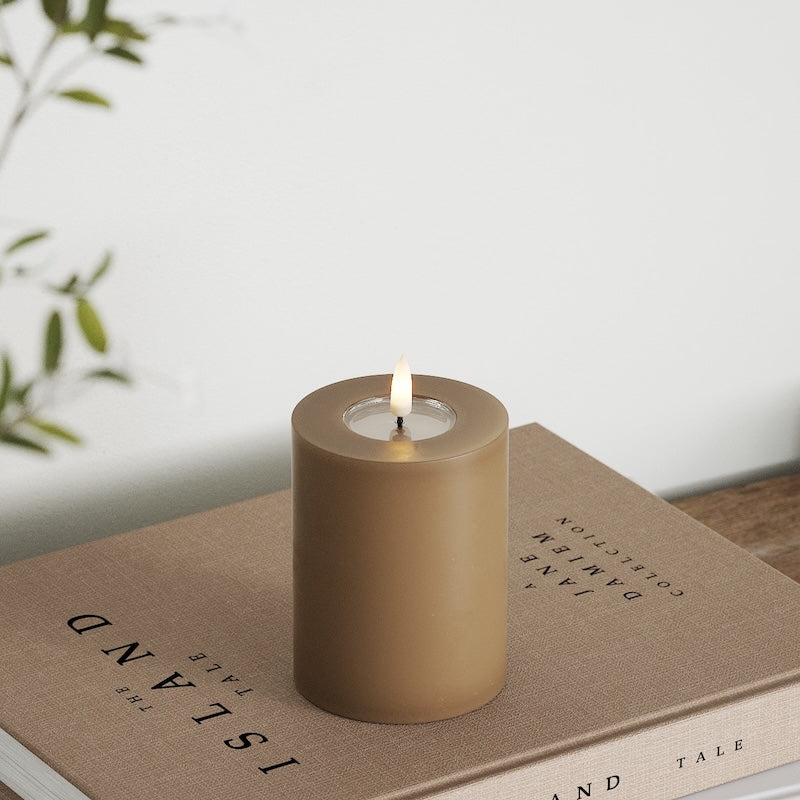 Deluxe Homeart LED Stompkaarsen Ø 7,5 x 10 cm Caramel