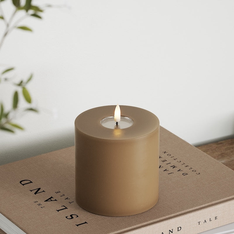 Deluxe Homeart LED Stompkaarsen Ø 10 x 10 cm Caramel