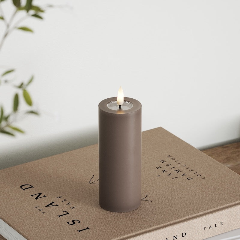 Deluxe Homeart LED Stompkaarsen Ø 5 x 12,5 cm Mokka