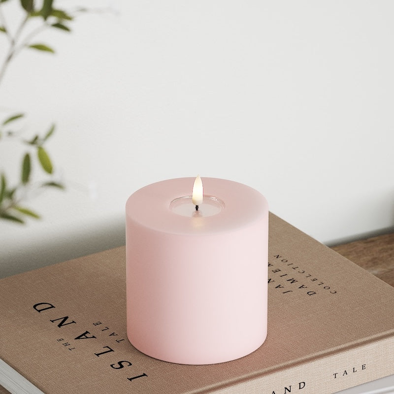 Deluxe Homeart LED Stompkaarsen Ø 10 x 10 cm Lichtroze