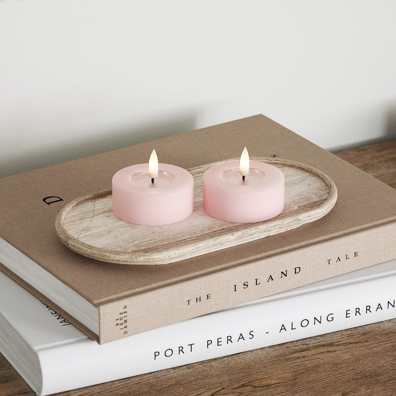 Deluxe Homeart LED Jumbo Waxinelichtjes 2 stuks (groot) Roze